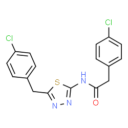 ChemSpider 2D Image | N-[5-(4-Chlorobenzyl)-1,3,4-thiadiazol-2-yl]-2-(4-chlorophenyl)acetamide | C17H13Cl2N3OS