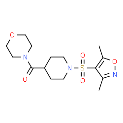 ChemSpider 2D Image | {1-[(3,5-Dimethyl-1,2-oxazol-4-yl)sulfonyl]-4-piperidinyl}(4-morpholinyl)methanone | C15H23N3O5S