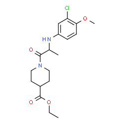 ChemSpider 2D Image | Ethyl 1-[N-(3-chloro-4-methoxyphenyl)alanyl]-4-piperidinecarboxylate | C18H25ClN2O4