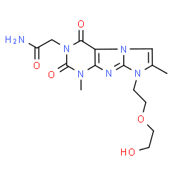 ChemSpider 2D Image | 2-{8-[2-(2-Hydroxyethoxy)ethyl]-1,7-dimethyl-2,4-dioxo-1,2,4,8-tetrahydro-3H-imidazo[2,1-f]purin-3-yl}acetamide | C15H20N6O5