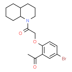 ChemSpider 2D Image | 2-(2-Acetyl-4-bromophenoxy)-1-(octahydro-1(2H)-quinolinyl)ethanone | C19H24BrNO3