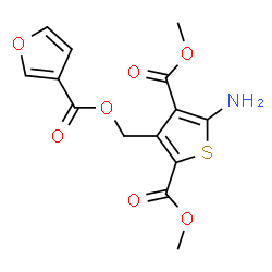 ChemSpider 2D Image | Dimethyl 5-amino-3-[(3-furoyloxy)methyl]-2,4-thiophenedicarboxylate | C14H13NO7S