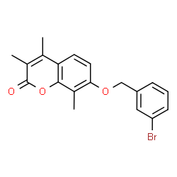 ChemSpider 2D Image | 7-[(3-Bromobenzyl)oxy]-3,4,8-trimethyl-2H-chromen-2-one | C19H17BrO3