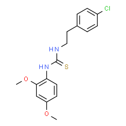ChemSpider 2D Image | 1-[2-(4-Chlorophenyl)ethyl]-3-(2,4-dimethoxyphenyl)thiourea | C17H19ClN2O2S