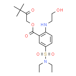 ChemSpider 2D Image | 3,3-Dimethyl-2-oxobutyl 5-(diethylsulfamoyl)-2-[(2-hydroxyethyl)amino]benzoate | C19H30N2O6S