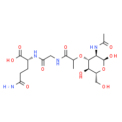 ChemSpider 2D Image | (2R)-2-({[(2-{[(2S,3R,4R,5S,6R)-3-Acetamido-2,5-dihydroxy-6-(hydroxymethyl)tetrahydro-2H-pyran-4-yl]oxy}propanoyl)amino]acetyl}amino)-5-amino-5-oxopentanoic acid | C18H30N4O11