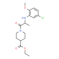 ChemSpider 2D Image | Ethyl 1-[N-(5-chloro-2-methoxyphenyl)alanyl]-4-piperidinecarboxylate | C18H25ClN2O4