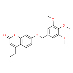 ChemSpider 2D Image | 4-Ethyl-7-[(3,4,5-trimethoxybenzyl)oxy]-2H-chromen-2-one | C21H22O6