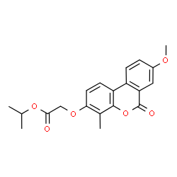 ChemSpider 2D Image | Isopropyl [(8-methoxy-4-methyl-6-oxo-6H-benzo[c]chromen-3-yl)oxy]acetate | C20H20O6