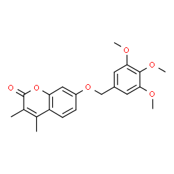 ChemSpider 2D Image | 3,4-Dimethyl-7-[(3,4,5-trimethoxybenzyl)oxy]-2H-chromen-2-one | C21H22O6