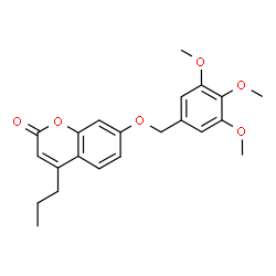 ChemSpider 2D Image | 4-Propyl-7-[(3,4,5-trimethoxybenzyl)oxy]-2H-chromen-2-one | C22H24O6