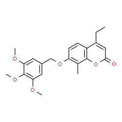 ChemSpider 2D Image | 4-Ethyl-8-methyl-7-[(3,4,5-trimethoxybenzyl)oxy]-2H-chromen-2-one | C22H24O6