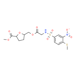ChemSpider 2D Image | Methyl 2,5-anhydro-3,4-dideoxy-6-O-(N-{[4-(methylsulfanyl)-3-nitrophenyl]sulfonyl}glycyl)hexonate | C16H20N2O9S2