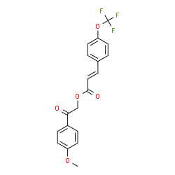 ChemSpider 2D Image | 2-(4-Methoxyphenyl)-2-oxoethyl (2E)-3-[4-(trifluoromethoxy)phenyl]acrylate | C19H15F3O5
