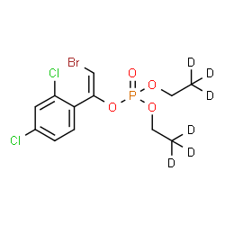 ChemSpider 2D Image | (E)-2-Bromo-1-(2,4-dichlorophenyl)vinyl bis[(2,2,2-~2~H_3_)ethyl] phosphate | C12H8D6BrCl2O4P
