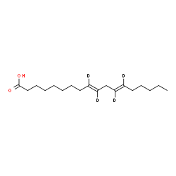 ChemSpider 2D Image | (9E,12E)-(9,10,12,13-~2~H_4_)-9,12-Octadecadienoic acid | C18H28D4O2
