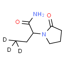 ChemSpider 2D Image | 2-(2-Oxo-1-pyrrolidinyl)(4,4,4-~2~H_3_)butanamide | C8H11D3N2O2