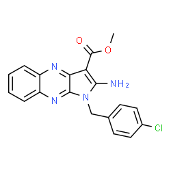 ChemSpider 2D Image | Methyl 2-amino-1-(4-chlorobenzyl)-1H-pyrrolo[2,3-b]quinoxaline-3-carboxylate | C19H15ClN4O2