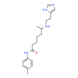 ChemSpider 2D Image | 6-{[2-(1H-Imidazol-5-yl)ethyl]amino}-N-(4-methylphenyl)heptanamide | C19H28N4O
