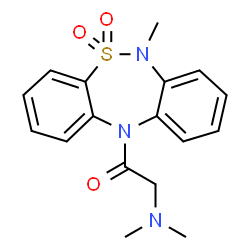 ChemSpider 2D Image | 2-(Dimethylamino)-1-(6-methyl-5,5-dioxidodibenzo[c,f][1,2,5]thiadiazepin-11(6H)-yl)ethanone | C17H19N3O3S