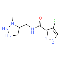 ChemSpider 2D Image | 4-Chloro-N-[(3-methyl-1,2,3-triazolidin-4-yl)methyl]-1H-pyrazole-3-carboxamide | C8H13ClN6O
