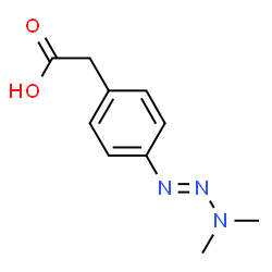 ChemSpider 2D Image | {4-[(1E)-3,3-Dimethyl-1-triazen-1-yl]phenyl}acetic acid | C10H13N3O2