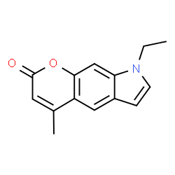 ChemSpider 2D Image | 8-Ethyl-4-methylpyrano[3,2-f]indol-2(8H)-one | C14H13NO2