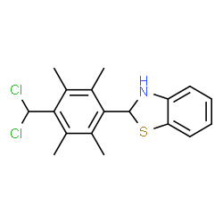 ChemSpider 2D Image | 2-[4-(Dichloromethyl)-2,3,5,6-tetramethylphenyl]-2,3-dihydro-1,3-benzothiazole | C18H19Cl2NS