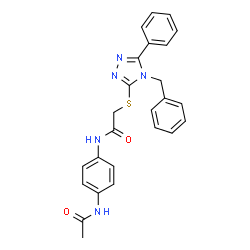 ChemSpider 2D Image | N-(4-Acetamidophenyl)-2-[(4-benzyl-5-phenyl-4H-1,2,4-triazol-3-yl)sulfanyl]acetamide | C25H23N5O2S
