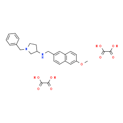 ChemSpider 2D Image | 1-Benzyl-N-[(6-methoxy-2-naphthyl)methyl]-3-pyrrolidinamine ethanedioate (1:2) | C27H30N2O9