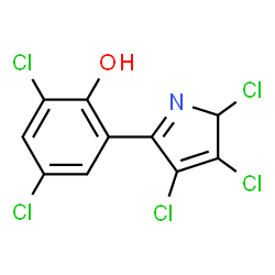 ChemSpider 2D Image | 2,4-Dichloro-6-(2,3,4-trichloro-2H-pyrrol-5-yl)phenol | C10H4Cl5NO