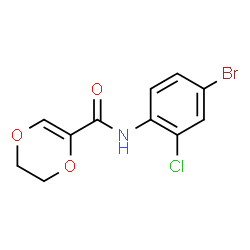 ChemSpider 2D Image | N-(4-Bromo-2-chlorophenyl)-5,6-dihydro-1,4-dioxine-2-carboxamide | C11H9BrClNO3