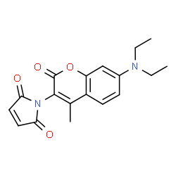 ChemSpider 2D Image | N-(4-(7-(Diethylamino)-4-methylcoumarin-3-yl))maleimide | C18H18N2O4