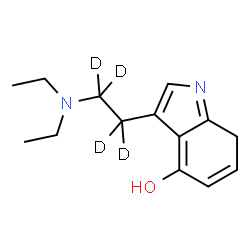 ChemSpider 2D Image | 3-[2-(Diethylamino)(~2~H_4_)ethyl]-7H-indol-4-ol | C14H16D4N2O