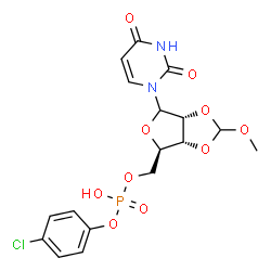 ChemSpider 2D Image | 1-{5-O-[(4-Chlorophenoxy)(hydroxy)phosphoryl]-2,3-O-(methoxymethylene)-D-ribofuranosyl}-2,4(1H,3H)-pyrimidinedione | C17H18ClN2O10P