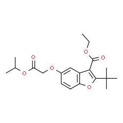 ChemSpider 2D Image | Ethyl 2-tert-butyl-5-(2-isopropoxy-2-oxoethoxy)-1-benzofuran-3-carboxylate | C20H26O6