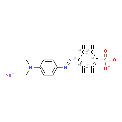 ChemSpider 2D Image | Sodium 4-{(E)-[4-(dimethylamino)phenyl]diazenyl}(~13~C_6_)benzenesulfonate | C813C6H14N3NaO3S