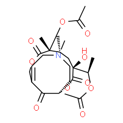 ChemSpider 2D Image | (1R,4S,6R,7R,11Z)-4-[(1R)-1-Acetoxyethyl]-4-hydroxy-6,7,14-trimethyl-3,8,17-trioxo-2,9-dioxa-14-azabicyclo[9.5.1]heptadec-11-en-7-yl acetate | C23H33NO10