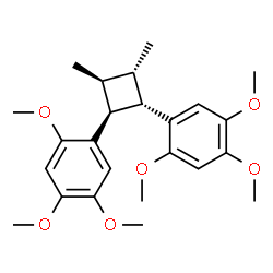 ChemSpider 2D Image | 1,1'-[(1S,2S,3S,4S)-3,4-Dimethyl-1,2-cyclobutanediyl]bis(2,4,5-trimethoxybenzene) | C24H32O6