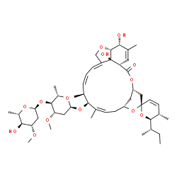 ChemSpider 2D Image | (1'S,2S,4'S,5S,6R,8'R,10'Z,12'S,13'S,14'Z,20'R,21'R,24'S)-6-[(2S)-2-Butanyl]-21',24'-dihydroxy-5,11',13',22'-tetramethyl-2'-oxo-5,6-dihydrospiro[pyran-2,6'-[3,7,19]trioxatetracyclo[15.6.1.1~4,8~.0~20,
24~]pentacosa[10,14,16,22]tetraen]-12'-yl 2,6-dideoxy-4-O-(2,6-dideoxy-3-O-methyl-alpha-L-arabino-hexopyranosyl)-3-O-methyl-alpha-L-arabino-hexopyranoside | C48H72O14