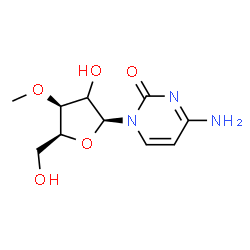 ChemSpider 2D Image | 4-Amino-1-[(2xi)-3-O-methyl-beta-L-threo-pentofuranosyl]-2(1H)-pyrimidinone | C10H15N3O5