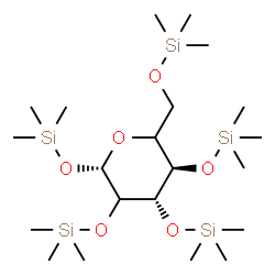 ChemSpider 2D Image | 1,2,3,4,6-Pentakis-O-(trimethylsilyl)-beta-D-threo-hexopyranose | C21H52O6Si5