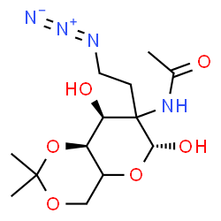 ChemSpider 2D Image | 2-Acetamido-2-(2-azidoethyl)-2-deoxy-4,6-O-isopropylidene-beta-D-erythro-hexopyranose | C13H22N4O6