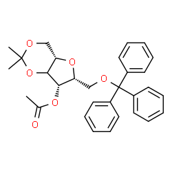 ChemSpider 2D Image | (3xi)-4-O-Acetyl-2,5-anhydro-1,3-O-isopropylidene-6-O-trityl-D-xylo-hexitol | C30H32O6