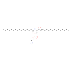 ChemSpider 2D Image | (2R,3R,4E)-3-Hydroxy-2-(palmitoylamino)-4-octadecen-1-yl 2-(trimethylammonio)ethyl phosphate | C39H79N2O6P
