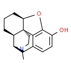 ChemSpider 2D Image | (5beta,9alpha,13alpha,14alpha)-17-Methyl-4,5-epoxymorphinan-3-ol | C17H21NO2