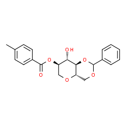 ChemSpider 2D Image | 1,5-Anhydro-4,6-O-benzylidene-2-O-(4-methylbenzoyl)-L-glucitol | C21H22O6