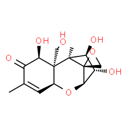 ChemSpider 2D Image | (3beta,4alpha,6beta,7alpha,11beta,12R)-3,4,7,15-Tetrahydroxy-12,13-epoxytrichothec-9-en-8-one | C15H20O7