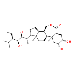 ChemSpider 2D Image | (3aS,5S,6R,7aS,7bS,9aR,10S,12aS,12bR)-10-[(2S,3S,4S,5R)-5-Ethyl-3,4-dihydroxy-6-methyl-2-heptanyl]-5,6-dihydroxy-7a,9a-dimethylhexadecahydro-3H-benzo[c]indeno[5,4-e]oxepin-3-one | C29H50O6