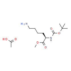 ChemSpider 2D Image | Methyl N~2~-{[(2-methyl-2-propanyl)oxy]carbonyl}-D-lysinate acetate (1:1) | C14H28N2O6